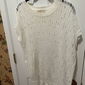 Michael Kors White Short Sleeve Knit Top